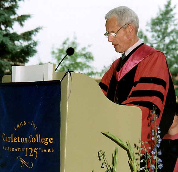 Presenting honorary degree in 1991