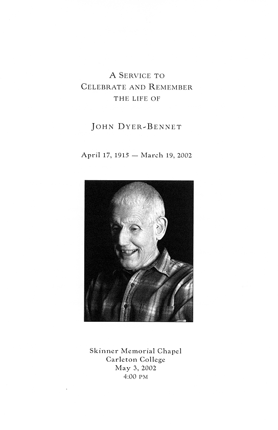 Memorial program cover
